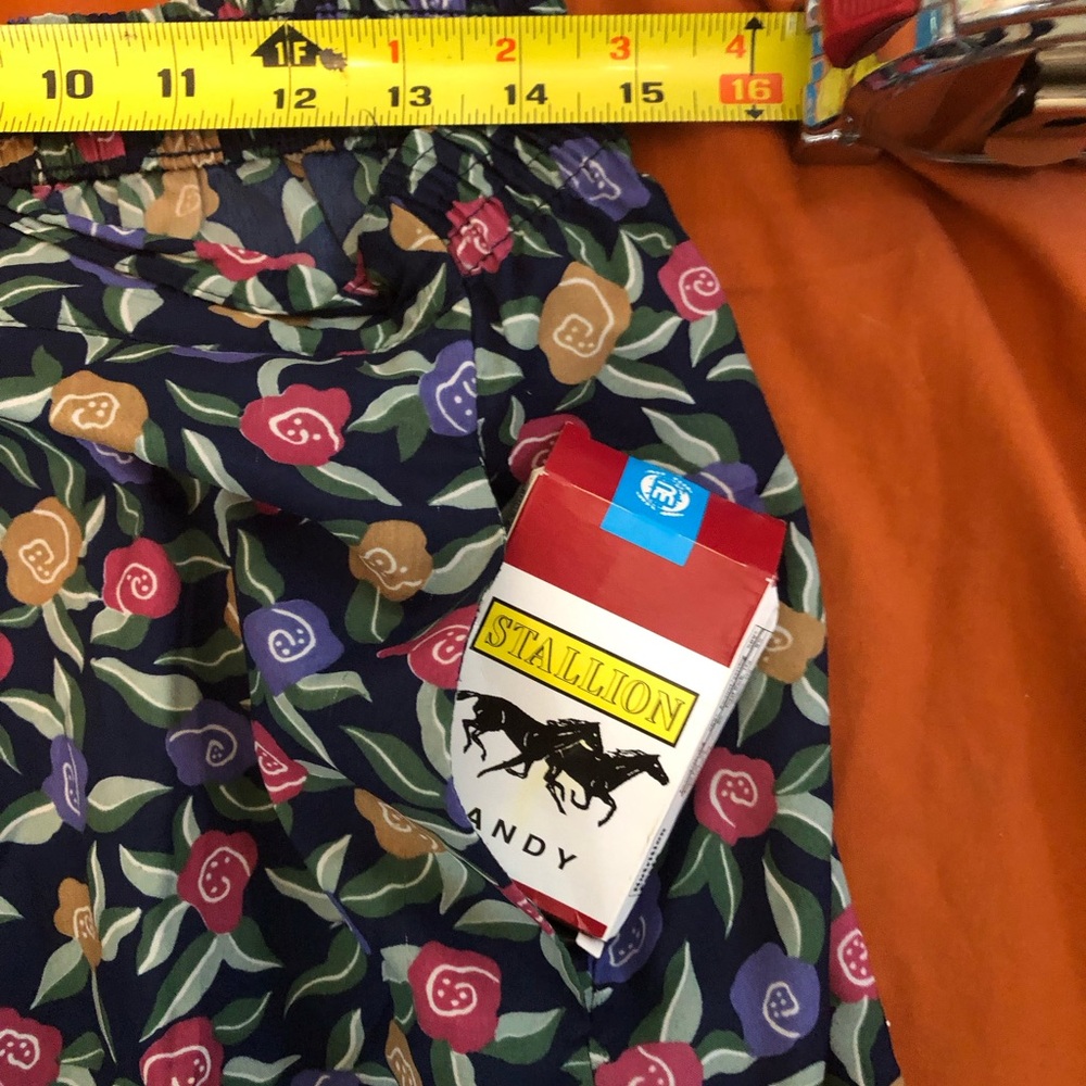 80s or 90s Retro Flower Midi Flare skirt with Adjustable Elastic Waist